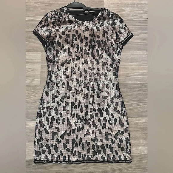 BCBG Maxazria Leopard Sequin Dress XS - Picture 1 of 8